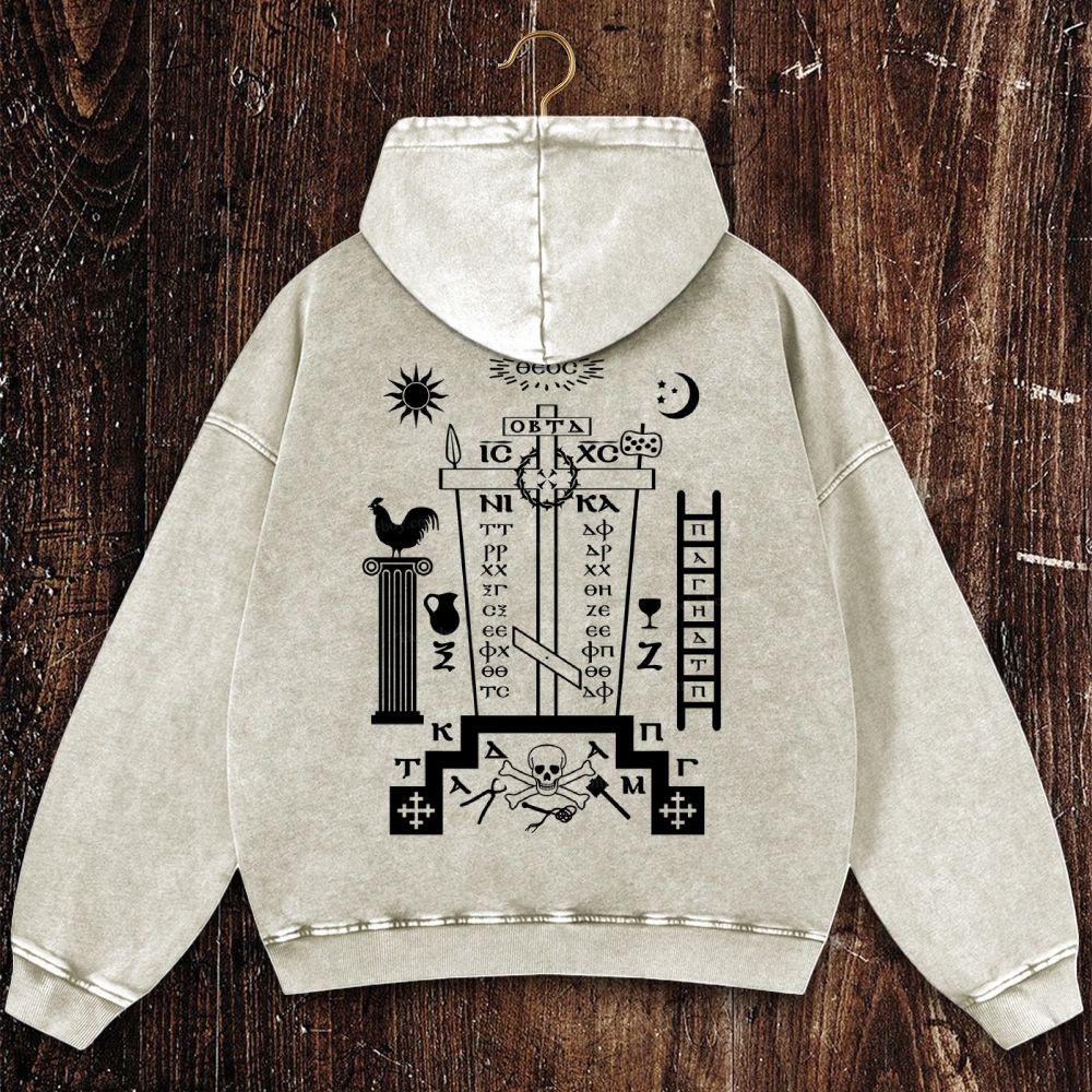 Jesus Christ Victorious Christian Washed Hoodie