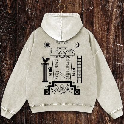 Jesus Christ Victorious Christian Washed Hoodie