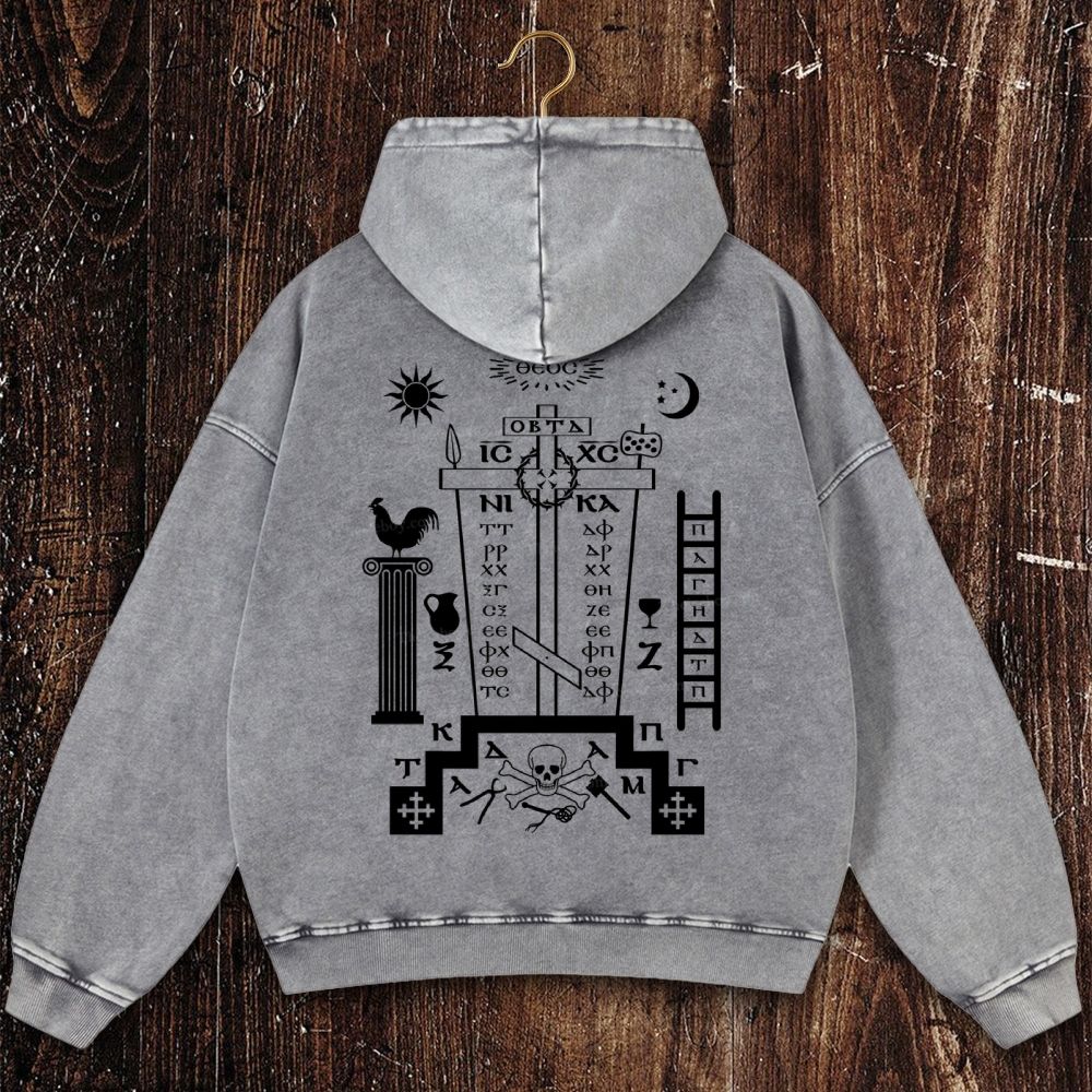 Jesus Christ Victorious Christian Washed Hoodie