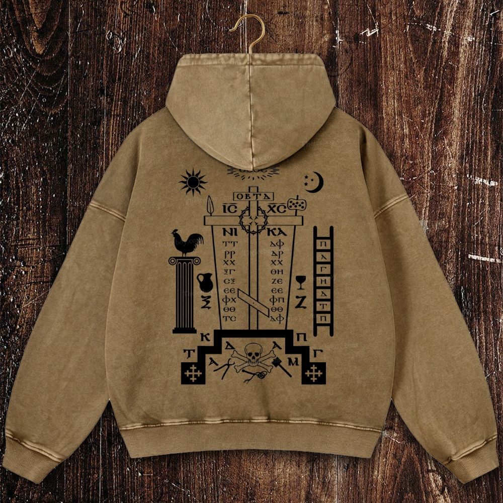 Jesus Christ Victorious Christian Washed Hoodie