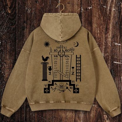 Jesus Christ Victorious Christian Washed Hoodie