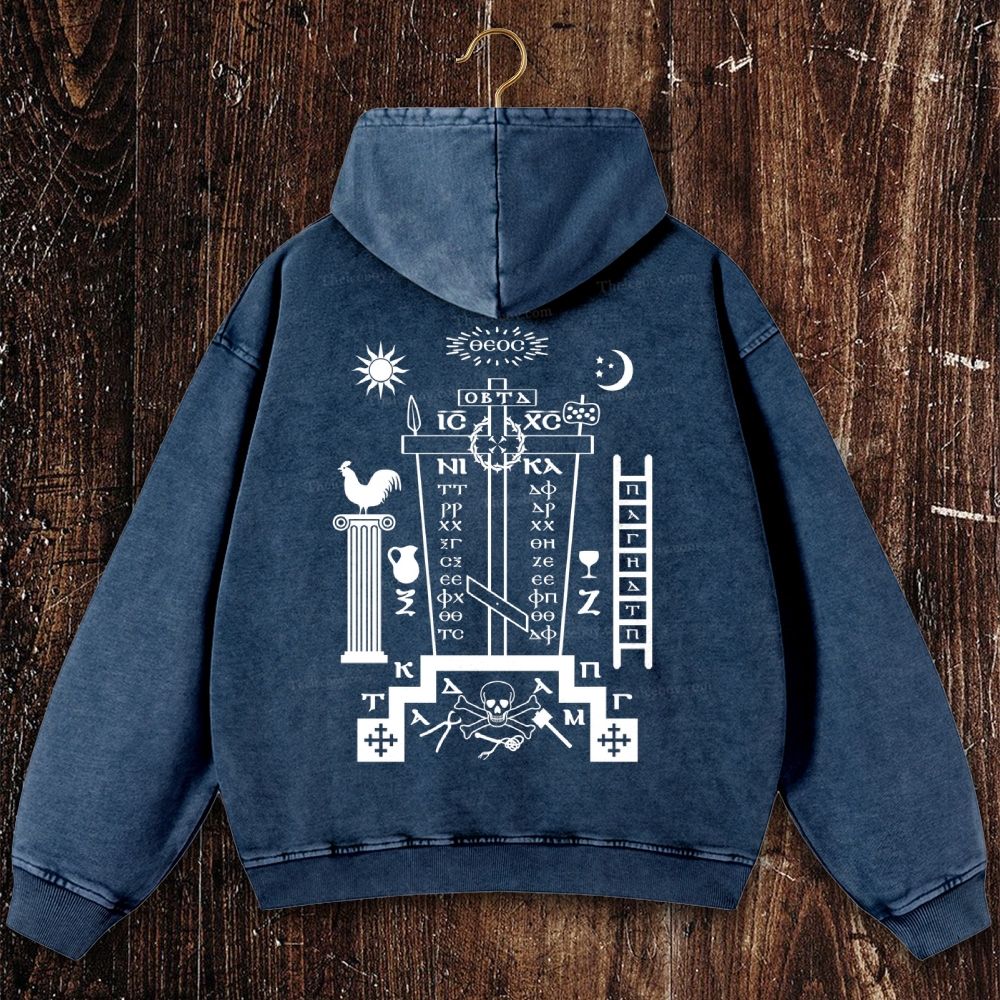 Jesus Christ Victorious Christian Washed Hoodie