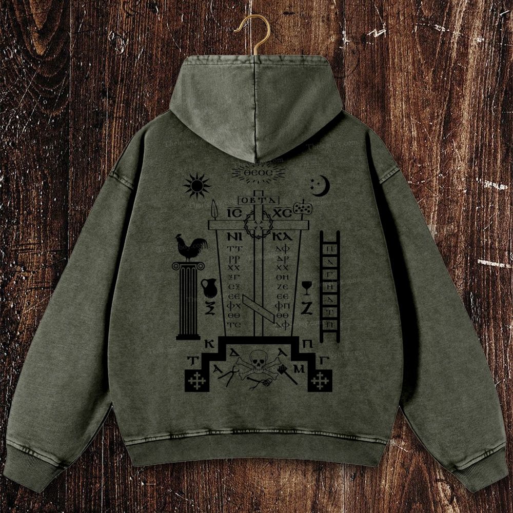 Jesus Christ Victorious Christian Washed Hoodie