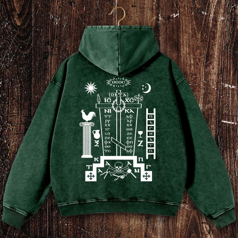 Jesus Christ Victorious Christian Washed Hoodie