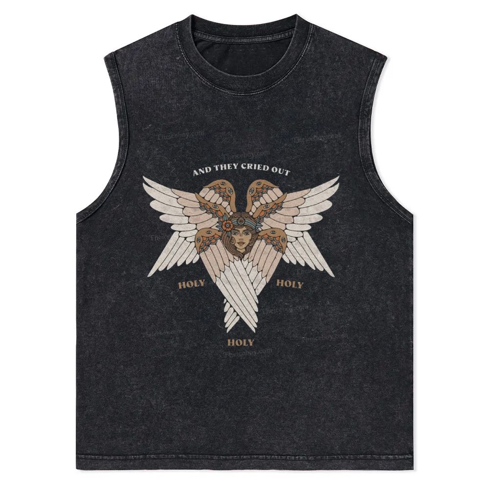 And They Cried Out Holy Christian Snowflake Washed Vest
