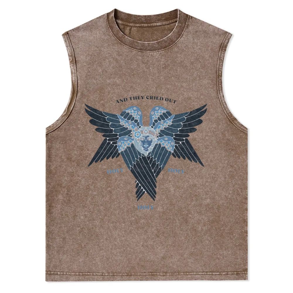 And They Cried Out Holy Christian Snowflake Washed Vest