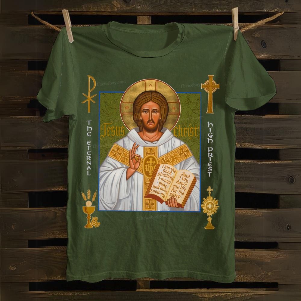 Jesus Christ - Eternal High Priest Cotton T-shirt