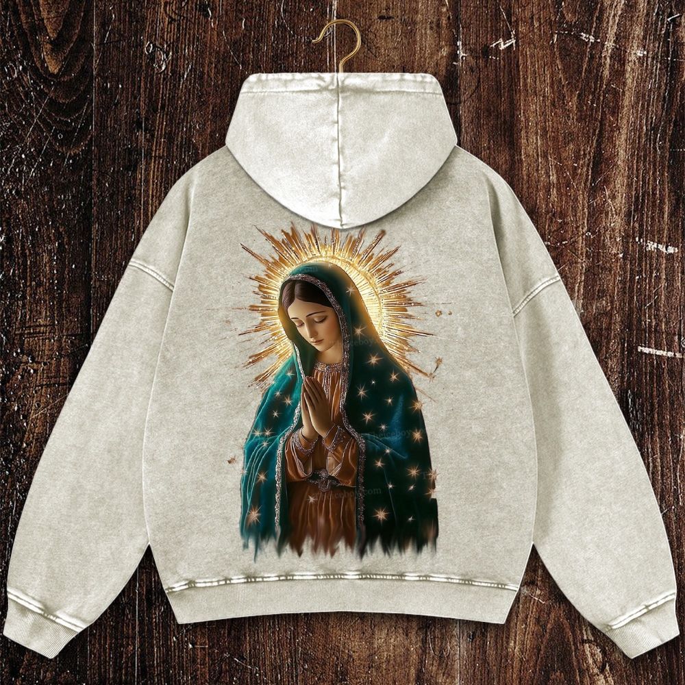 Theotokos Grace Christian Washed Hoodie