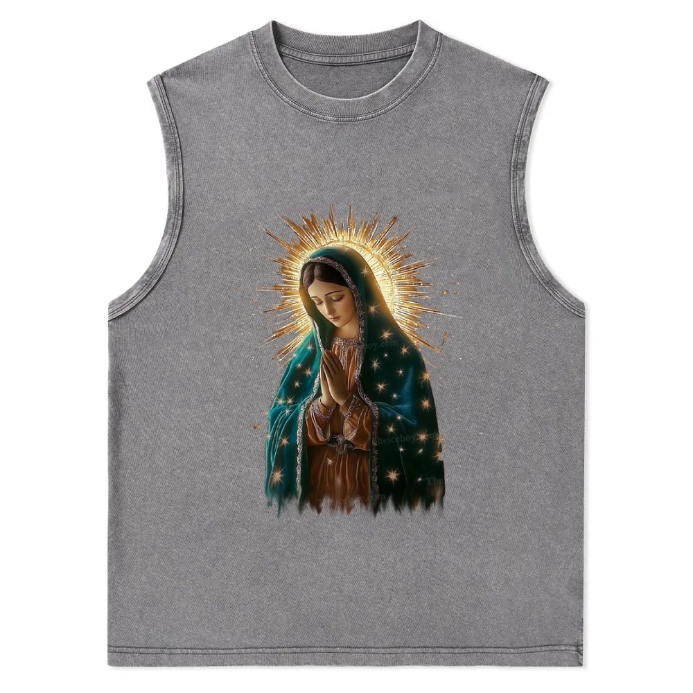 Theotokos Grace Christian Snowflake Washed Vest
