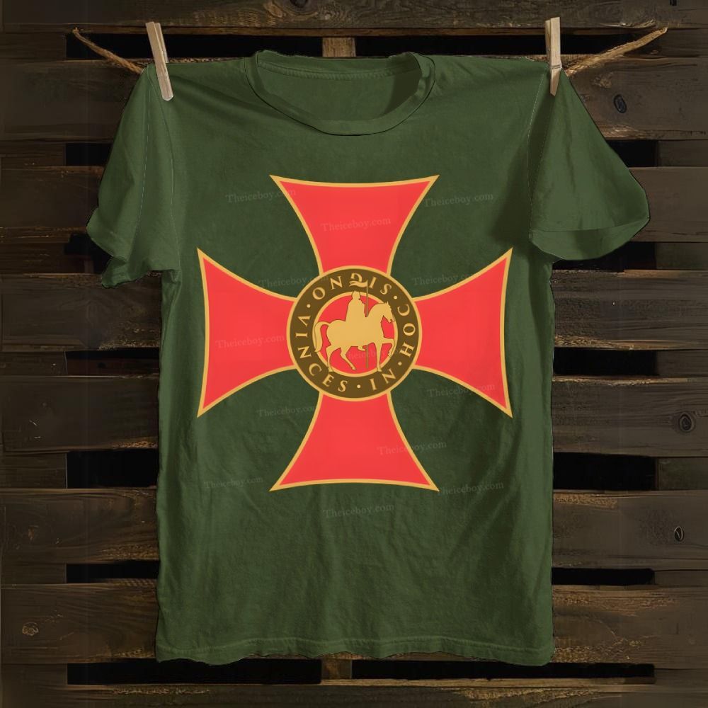 In Hoc Signo Vinces Knights Templar Crusader Cotton T-shirt