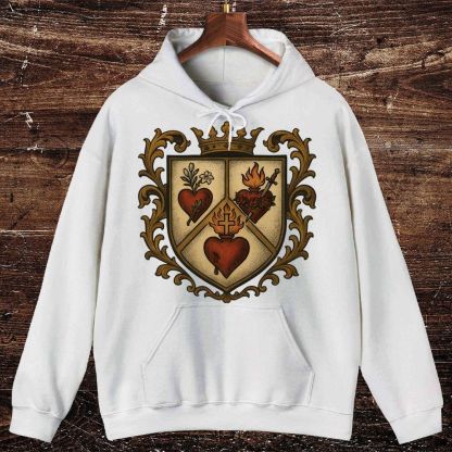 Sacred Heart Immaculate Heart of Mary Chaste Heart of Joseph Oversized Cotton Hoodies