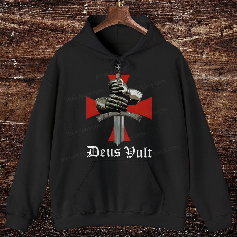 Deus Vult Crusader Oversized Cotton Hoodies