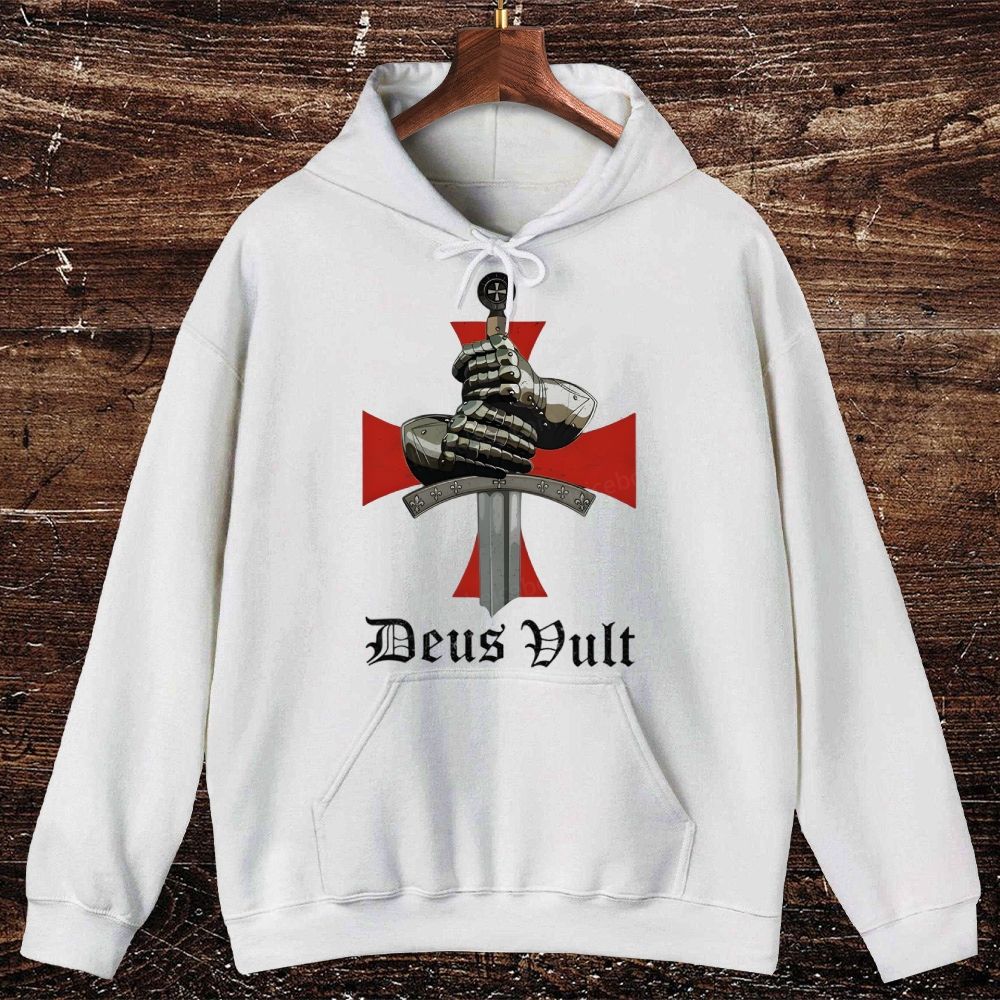 Deus Vult Crusader Oversized Cotton Hoodies