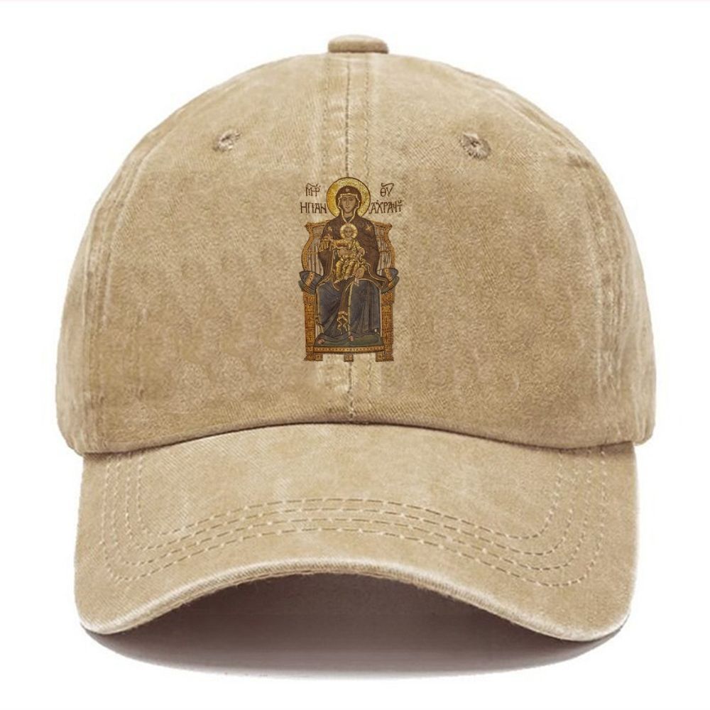 Virgin Mary Unisex Vintage Casual Washed Cap