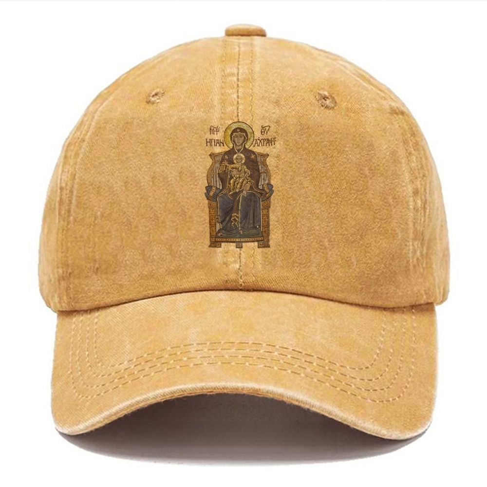 Virgin Mary Unisex Vintage Casual Washed Cap