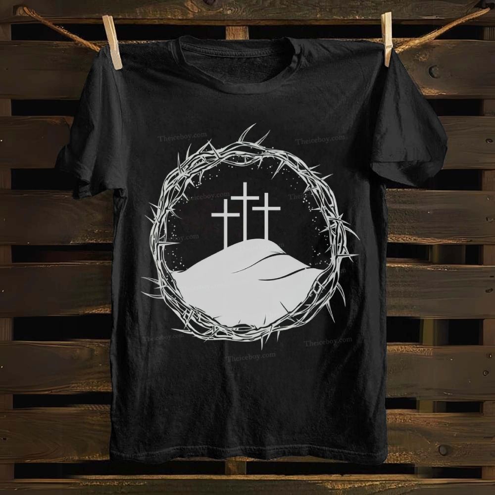 Jesus Christ Cross Crown Thorn Cotton T-shirt
