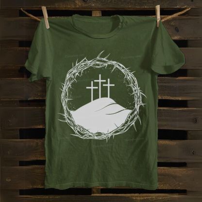 Jesus Christ Cross Crown Thorn Cotton T-shirt
