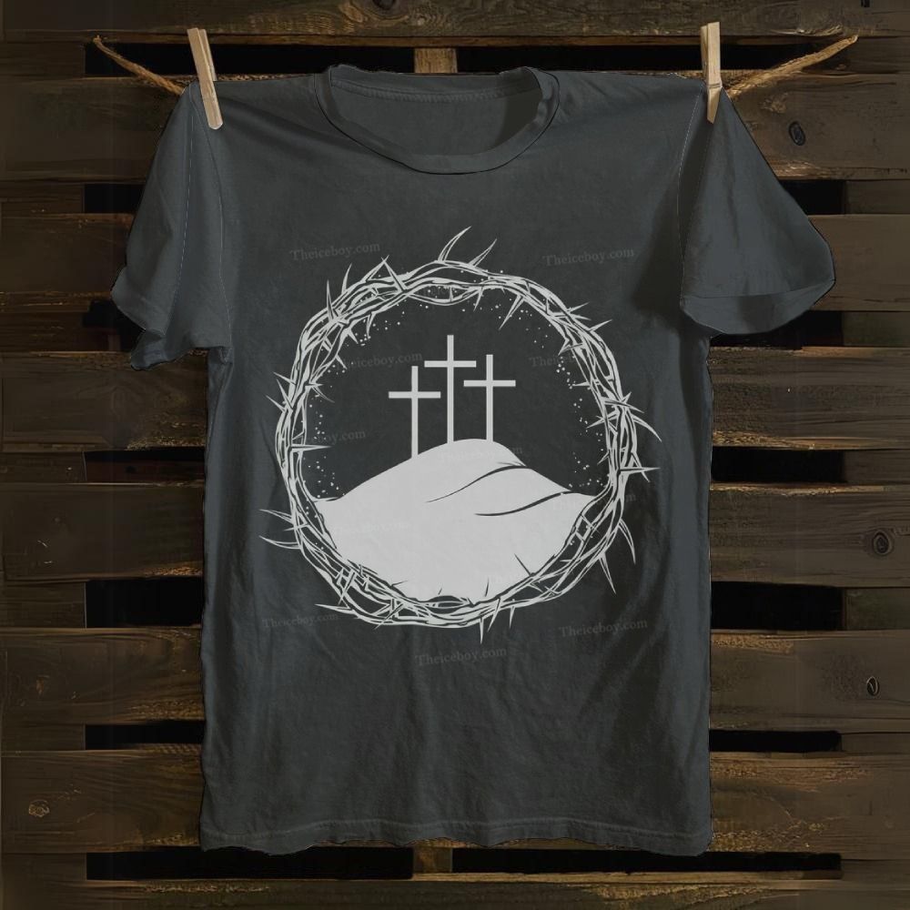 Jesus Christ Cross Crown Thorn Cotton T-shirt