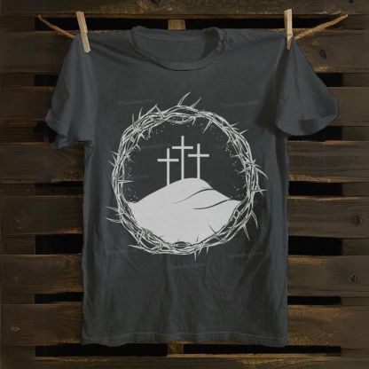 Jesus Christ Cross Crown Thorn Cotton T-shirt