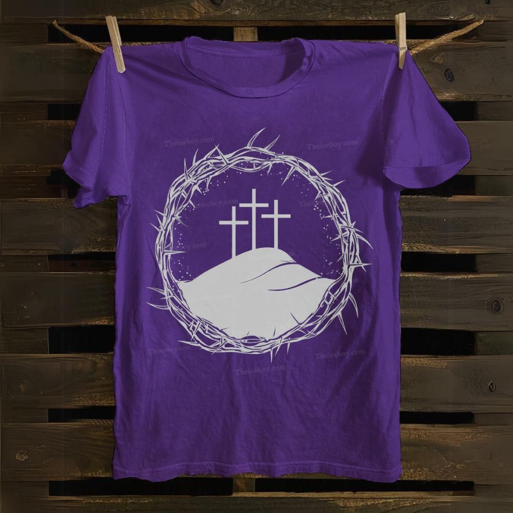 Jesus Christ Cross Crown Thorn Cotton T-shirt