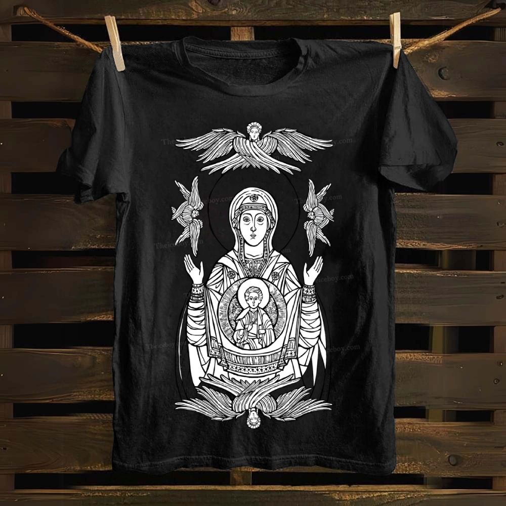 Fiore Celeste Cotton T-shirt