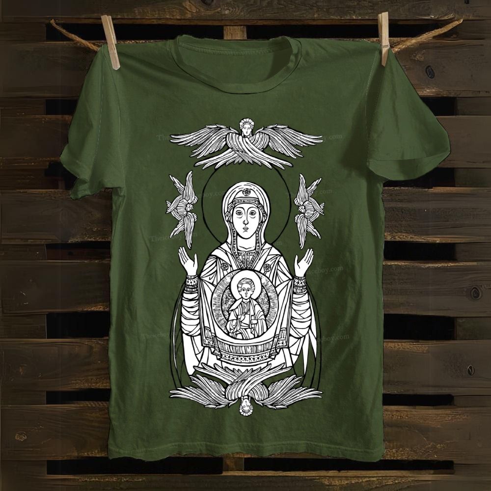 Fiore Celeste Cotton T-shirt