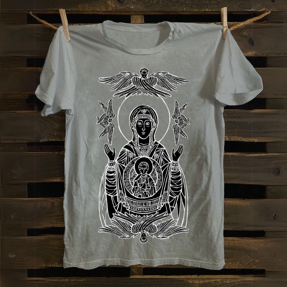 Fiore Celeste Cotton T-shirt