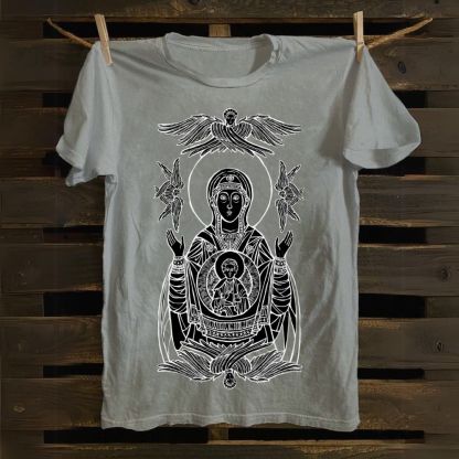 Fiore Celeste Cotton T-shirt