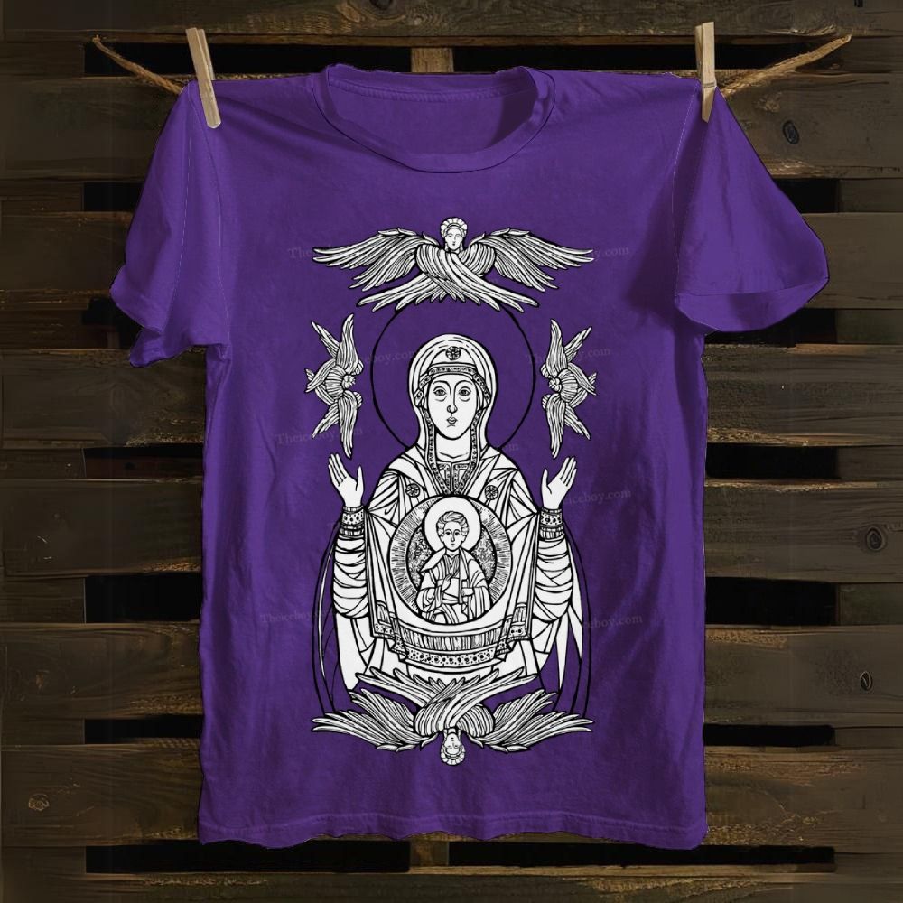 Fiore Celeste Cotton T-shirt