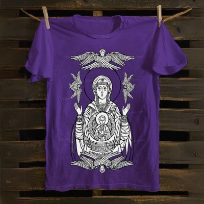 Fiore Celeste Cotton T-shirt