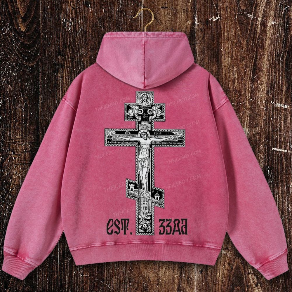 Orthodoxy est. 33 AD Christian Washed Hoodie