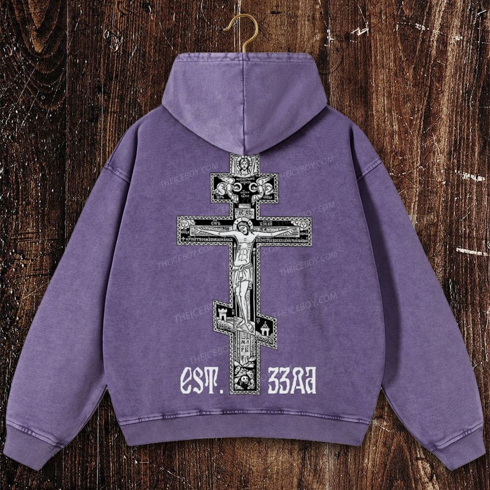 Orthodoxy est. 33 AD Christian Washed Hoodie