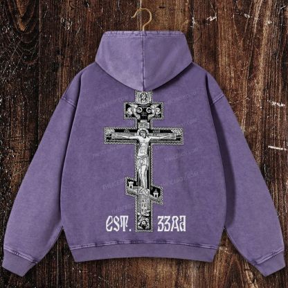 Orthodoxy est. 33 AD Christian Washed Hoodie
