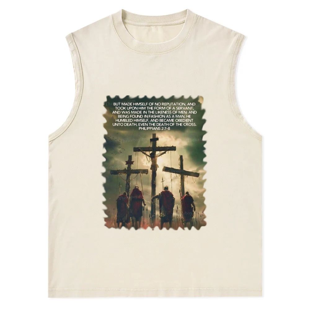 Roman soldiers' backs, the crucifixion of Jesus Christian Snowflake Washed Vest