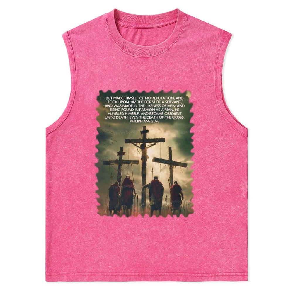 Roman soldiers' backs, the crucifixion of Jesus Christian Snowflake Washed Vest