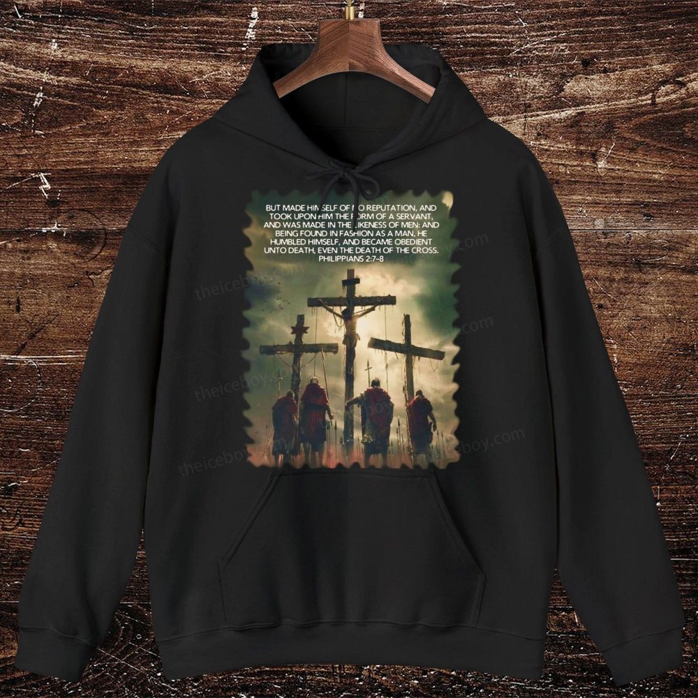 Roman soldiers' backs, the crucifixion of Jesus Oversized Cotton Hoodies