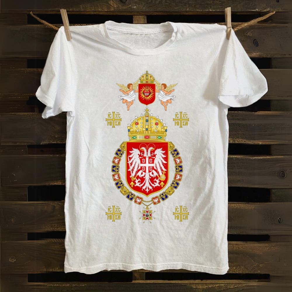 IC XC NIKA Coat Of Arms Of Serbia Cotton T-shirt