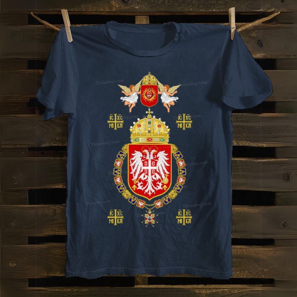 IC XC NIKA Coat Of Arms Of Serbia Cotton T-shirt