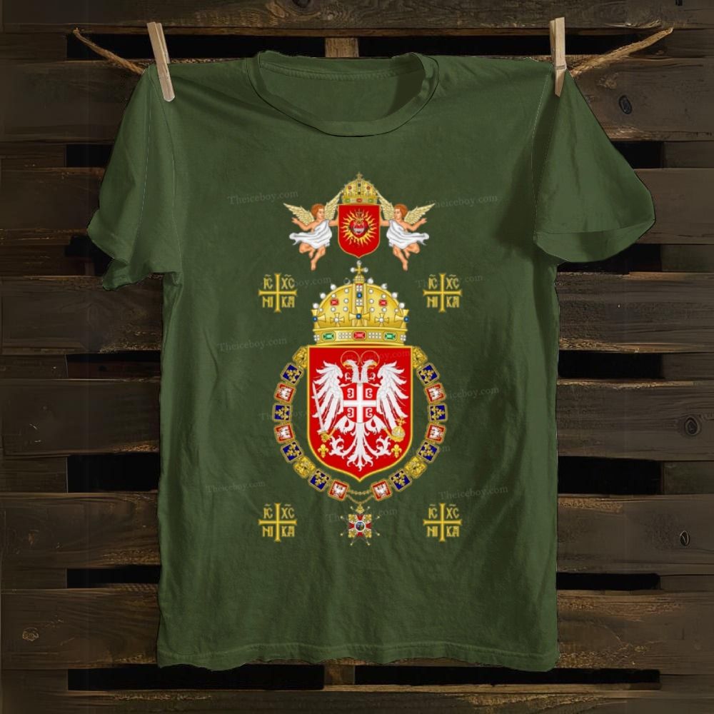 IC XC NIKA Coat Of Arms Of Serbia Cotton T-shirt