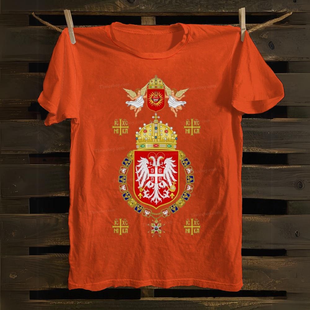IC XC NIKA Coat Of Arms Of Serbia Cotton T-shirt
