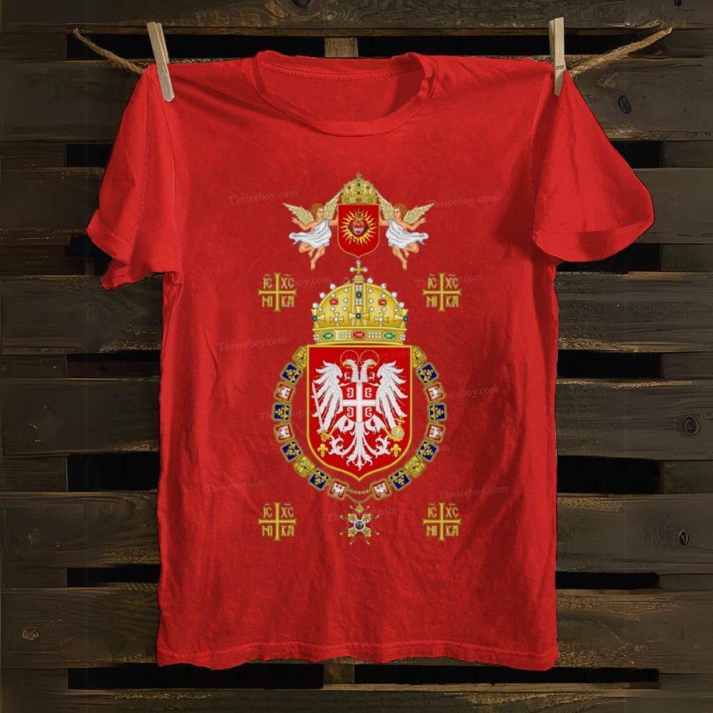 IC XC NIKA Coat Of Arms Of Serbia Cotton T-shirt