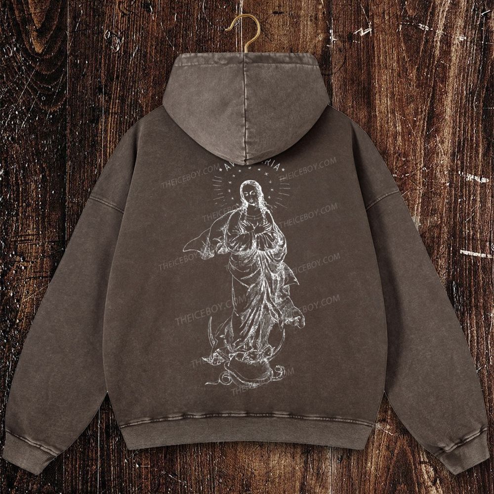 Immaculate Conception Christian Washed Hoodie