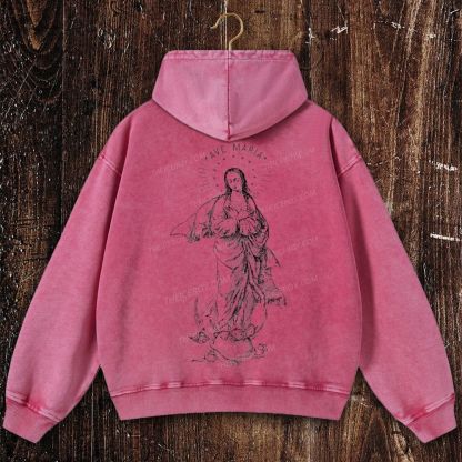 Immaculate Conception Christian Washed Hoodie