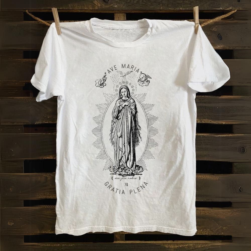 Immaculate Conception Ave Maria Cotton T-shirt