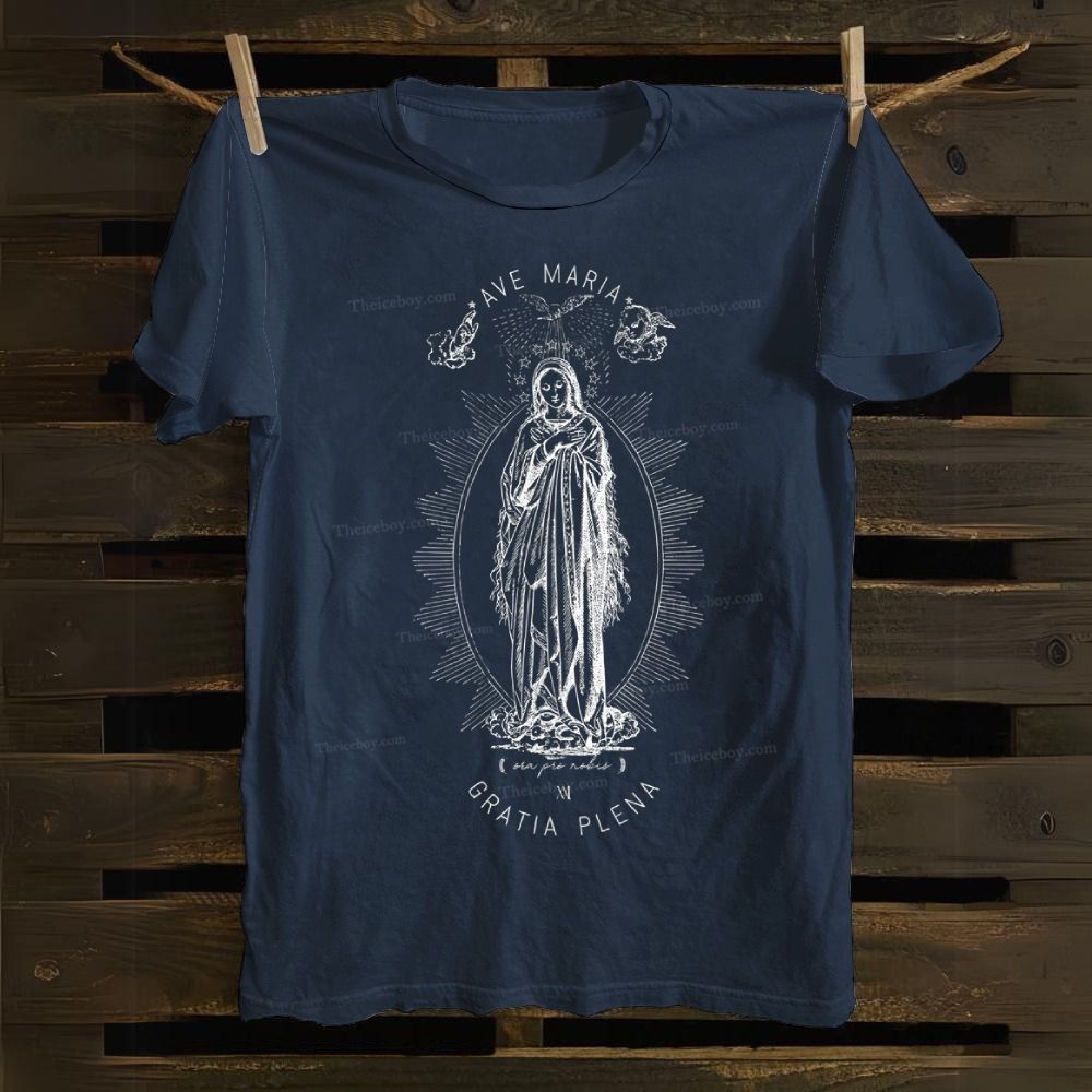 Immaculate Conception Ave Maria Cotton T-shirt