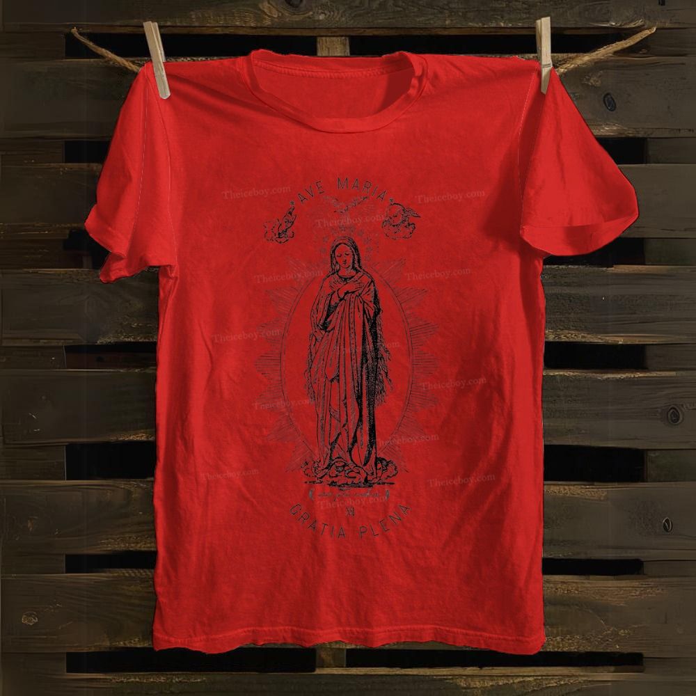 Immaculate Conception Ave Maria Cotton T-shirt