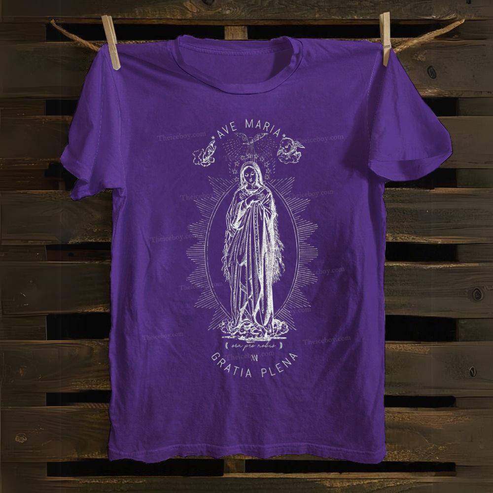 Immaculate Conception Ave Maria Cotton T-shirt