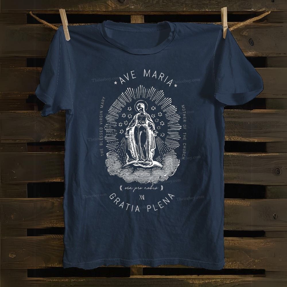 Ave Maria Mothe Of The Church Cotton T-shirt