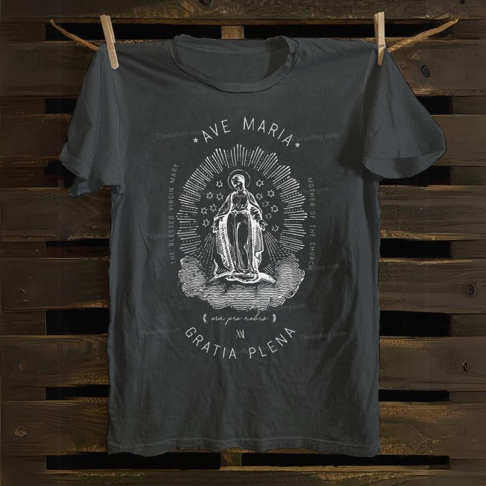 Ave Maria Mothe Of The Church Cotton T-shirt