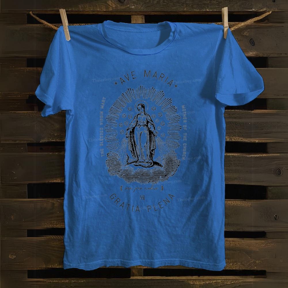Ave Maria Mothe Of The Church Cotton T-shirt